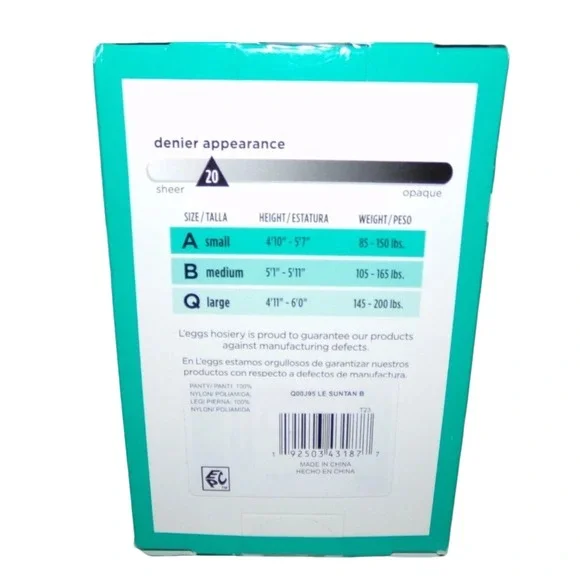 L'eggs Everyday Regular Pantyhose 4Pair B Medium Nude Sheer Toe Extra Value Pack - Picture 2 of 3